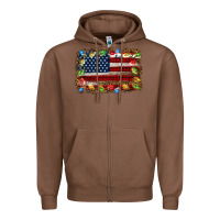 Chestnut christmas american flag background Zipper Hoodie - Jasminsmagicworld