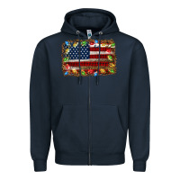 Navy christmas american flag background Zipper Hoodie - Jasminsmagicworld
