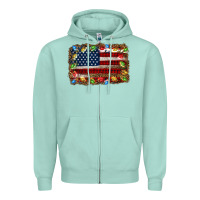 Seafoam christmas american flag background Zipper Hoodie - Jasminsmagicworld