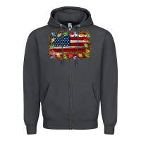 Smoke christmas american flag background Zipper Hoodie - Jasminsmagicworld
