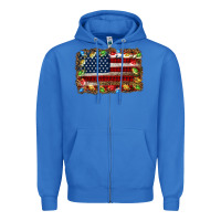 True Royal christmas american flag background Zipper Hoodie - Jasminsmagicworld