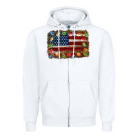 White christmas american flag background Zipper Hoodie - Jasminsmagicworld