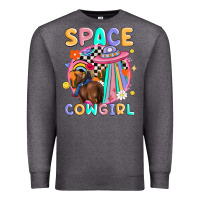 Charcoal Heather space cowgirl Premium Sweatshirt - MaliasSmallBusiness