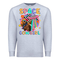 Heather Grey space cowgirl Premium Sweatshirt - MaliasSmallBusiness