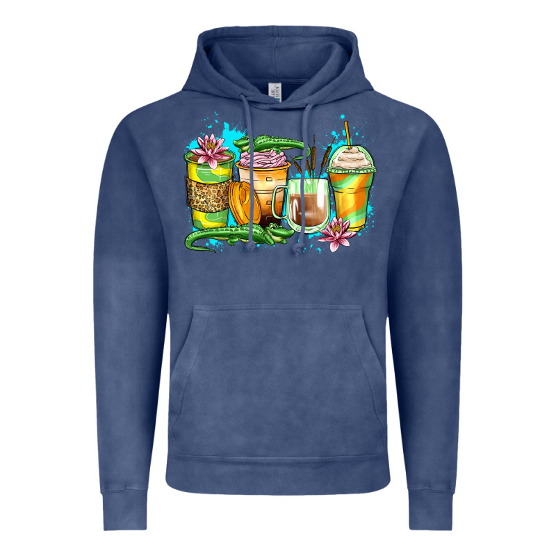 Alligator Coffee Cups Vintage Hoodie by Zillion Design Studio | Teevron