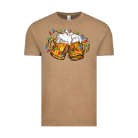 Vintage Coffee beer with christmas lights Vintage Tee - FaDigitalArtStudio