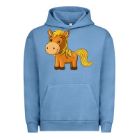 Pigment Pebble Blue cute horse Urban Hoodie - texasbilliewilder