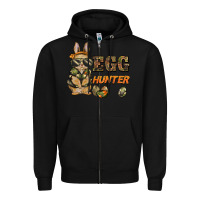 Black easter egg hunter rabbit bunny Zipper Hoodie - BarkalooDesign