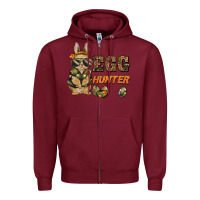 Burgundy easter egg hunter rabbit bunny Zipper Hoodie - BarkalooDesign
