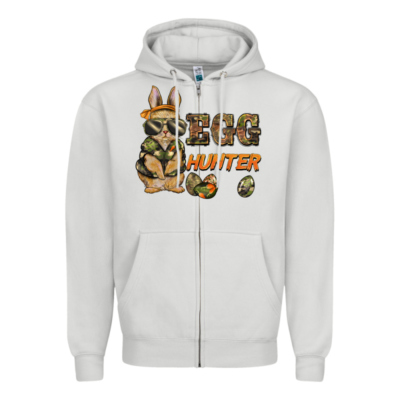 Easter Egg Hunter Rabbit Bunny Zipper Hoodie by BarkalooDesign | Teevron