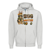 Dove Grey easter egg hunter rabbit bunny Zipper Hoodie - BarkalooDesign
