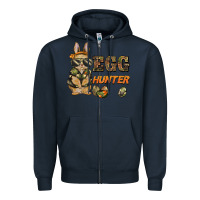 Navy easter egg hunter rabbit bunny Zipper Hoodie - BarkalooDesign
