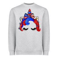 Heather Grey 4th of july unicorn Heavyweight Sweatshirt - Zillion Design Studio