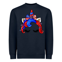 Navy 4th of july unicorn Heavyweight Sweatshirt - Zillion Design Studio