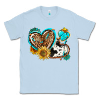 Dusty Blue western leopard pride  hearts Classic Tee - AdoDesignShop