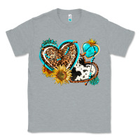 Heather Grey western leopard pride  hearts Classic Tee - AdoDesignShop