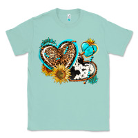 Seafoam western leopard pride  hearts Classic Tee - AdoDesignShop