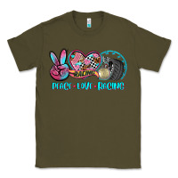 Army Green peace love racing Classic Tee - AdoDesignShop
