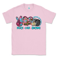 Bubblegum Pink peace love racing Classic Tee - AdoDesignShop