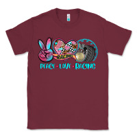 Burgundy peace love racing Classic Tee - AdoDesignShop