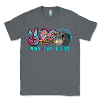 Charcoal Heather peace love racing Classic Tee - AdoDesignShop