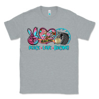 Heather Grey peace love racing Classic Tee - AdoDesignShop
