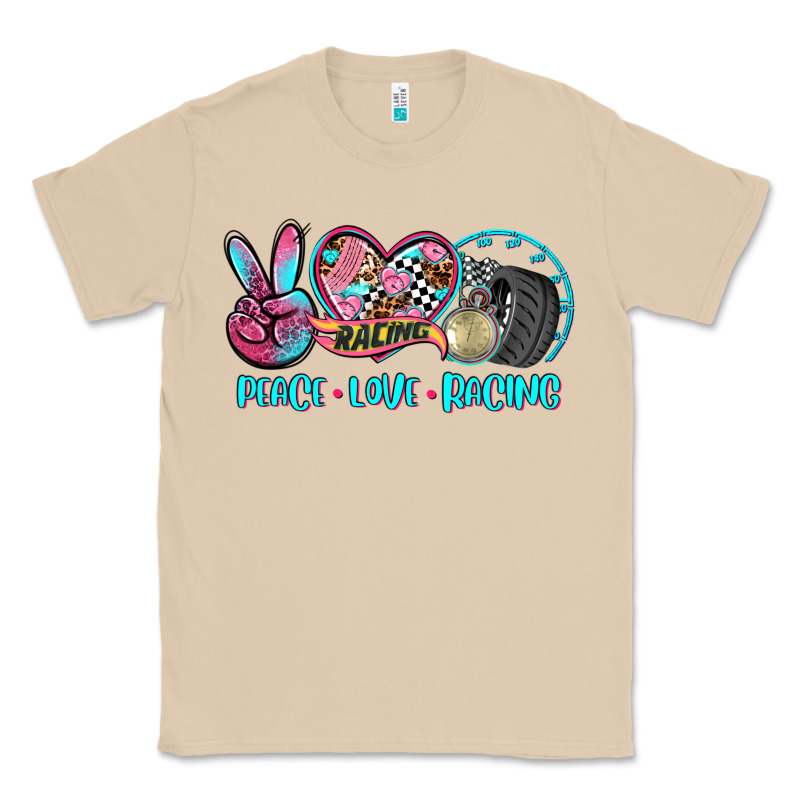 Peace Love Racing Classic Tee by AdoDesignShop | Teevron