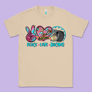 Peace Love Racing Classic Tee Designed By Adodesignshop