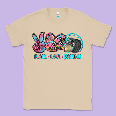 Peace Love Racing Classic Tee Designed By Adodesignshop