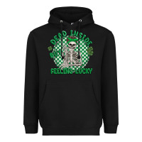 Black dead inside but feeling lucky Heavyweight Hoodie - MaliasSmallBusiness