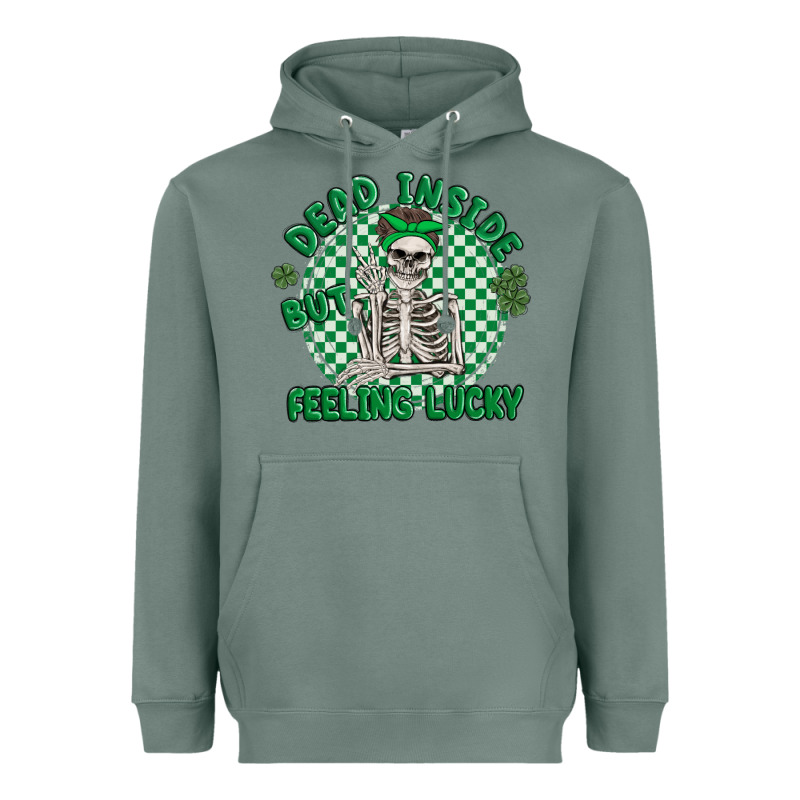 Dead Inside But Feeling Lucky Heavyweight Hoodie by MaliasSmallBusiness | Teevron