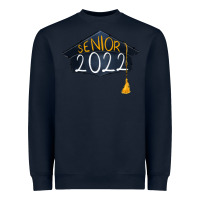 Navy senior 2022 graduation cap Heavyweight Sweatshirt - RanaPortraitStore