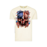 Vintage Arctic 4th of July skull American flag Vintage Tee - Neo Western