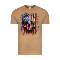 Vintage Camel 4th of July skull American flag Vintage Tee - Neo Western
