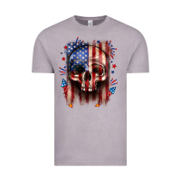 Vintage Zinc 4th of July skull American flag Vintage Tee - Neo Western