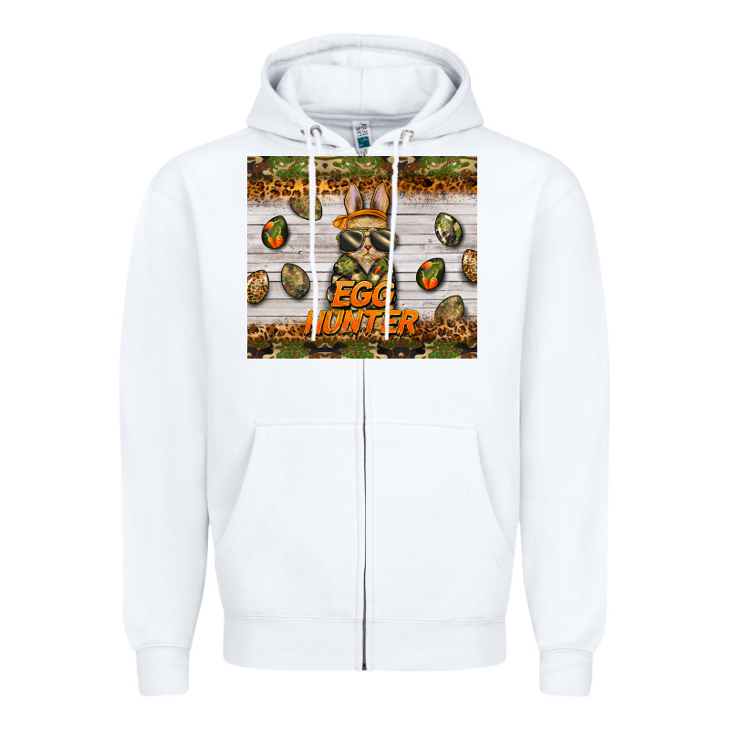 Easter Egg Hunter  Rabbit Zipper Hoodie by BarkalooDesign | Teevron