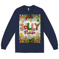 Navy Christmas Jolly Nurse Long Sleeve Tee - Artiststas