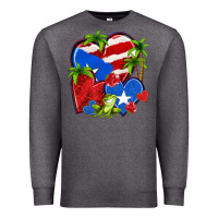 Charcoal Heather puerto rico hearts Premium Sweatshirt - NancyCooperArtShop