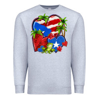 Heather Grey puerto rico hearts Premium Sweatshirt - NancyCooperArtShop