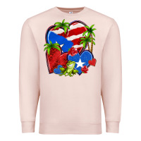 Pale Pink puerto rico hearts Premium Sweatshirt - NancyCooperArtShop