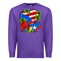 Purple puerto rico hearts Premium Sweatshirt - NancyCooperArtShop