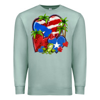 Seafoam puerto rico hearts Premium Sweatshirt - NancyCooperArtShop