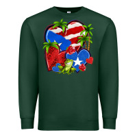 Sports Green puerto rico hearts Premium Sweatshirt - NancyCooperArtShop
