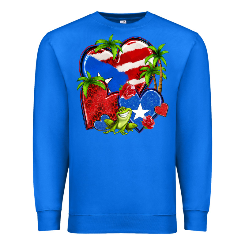 Puerto Rico Hearts Premium Sweatshirt by NancyCooperArtShop | Teevron