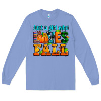 Colony Blue just a girl who loves fall Long Sleeve Tee - AdoDesignShop