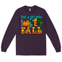 Plum just a girl who loves fall Long Sleeve Tee - AdoDesignShop