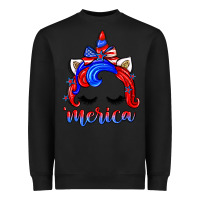 Black 4th of july 'merica unicorn Heavyweight Sweatshirt - Zillion Design Studio