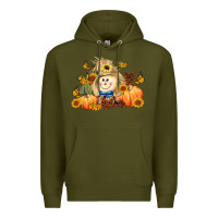 Army Green fall scarecrow Premium Hoodie - LillyAllenDesigns
