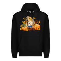 Black fall scarecrow Premium Hoodie - LillyAllenDesigns