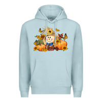 Blue Mist fall scarecrow Premium Hoodie - LillyAllenDesigns